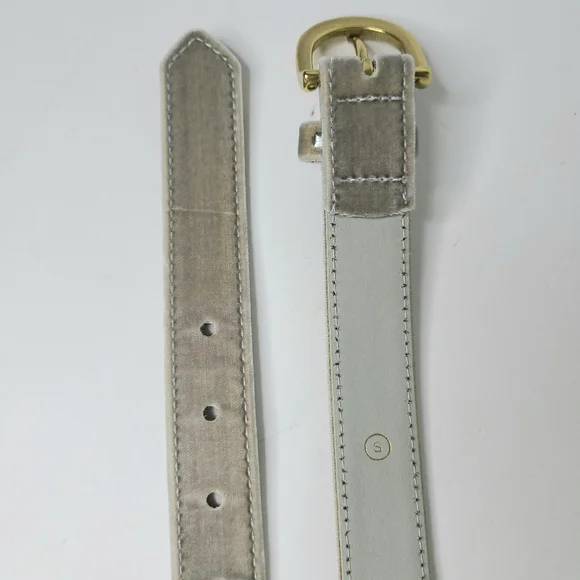 J. Crew Sage Green Gray Velvet Belt - Picture 5 of 10
